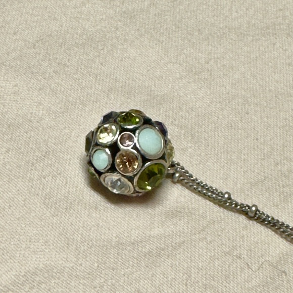 Fossil Silver and Yellow Necklace with Vibrant Design - Picture 3 of 5